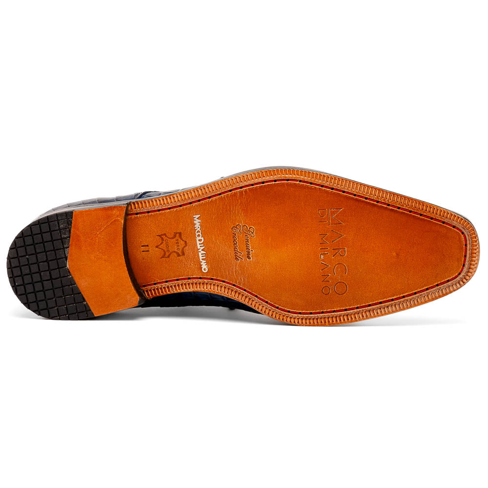 Marco Di Milano Nilo Navy Nile Crocodile Derby Shoe - 9.5