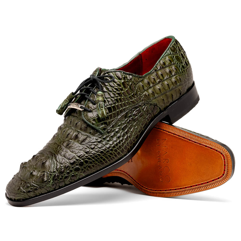 Marco Di Milano Nilo Forest Green Nile Crocodile Derby Shoe - 8.5