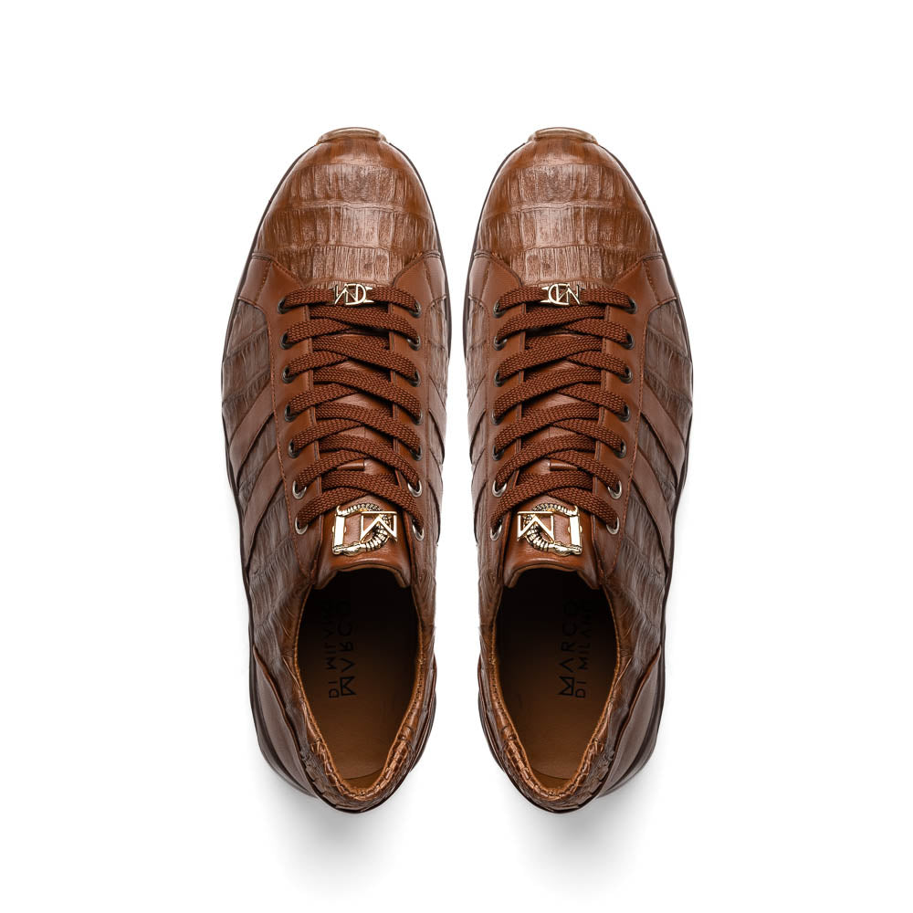 Marco Di Milano Nino Men's Bay Apache Sleek Genuine Caiman Crocodile Sneaker - 8