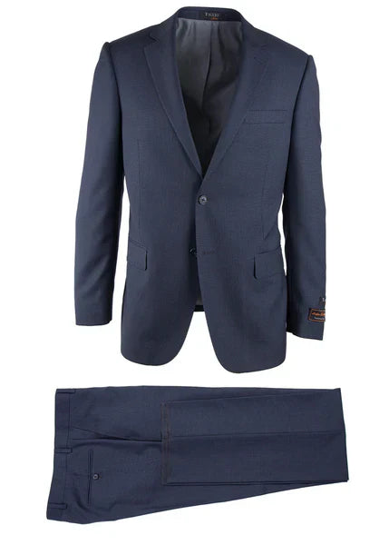 Novello Blue Birdseye, Modern Fit, Pure Wool Suit by Tiglio Luxe IDM7018/9 - 36S