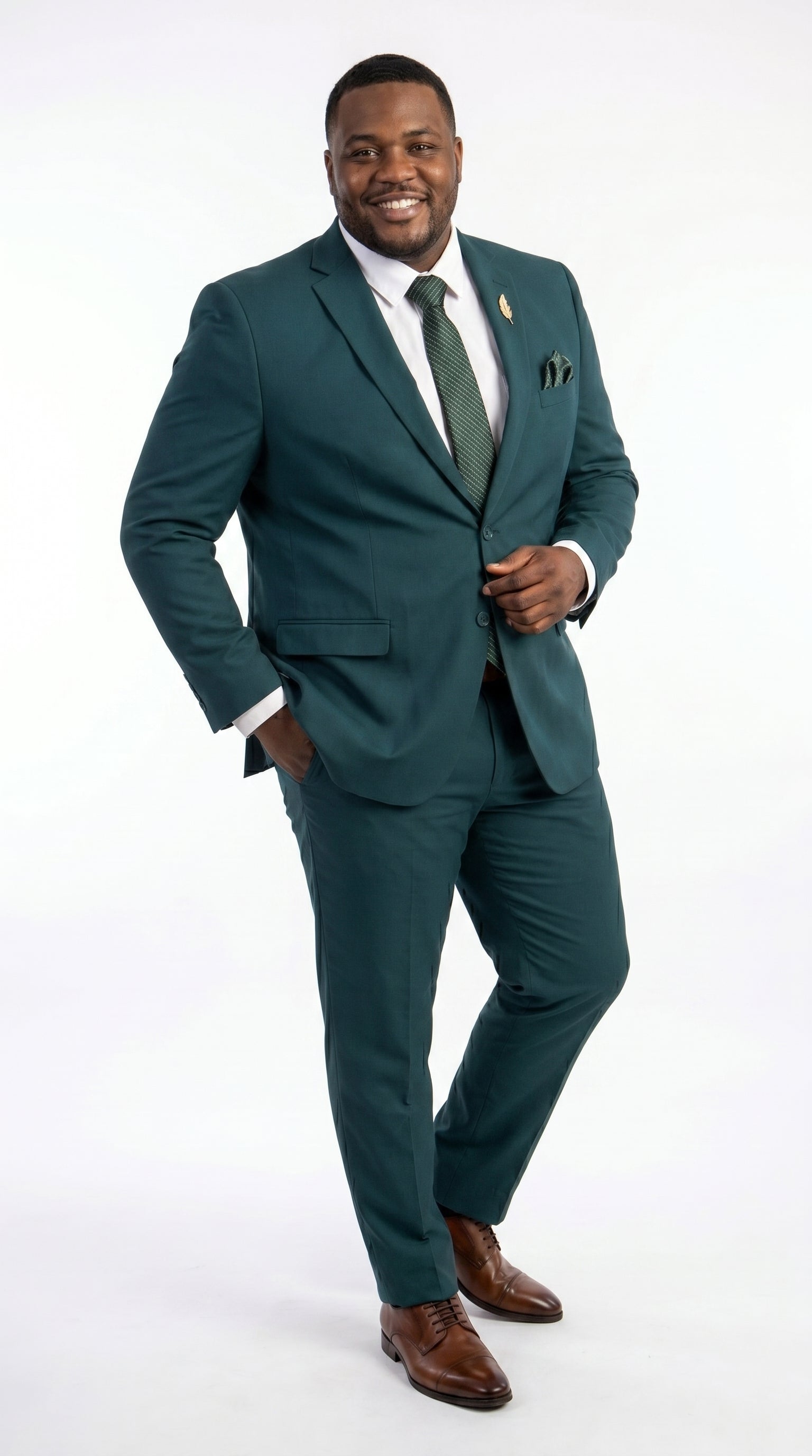 Men’s Teal Green 2 Button Wedding Suit with Matching Pants, Formal Prom Dress Suit
