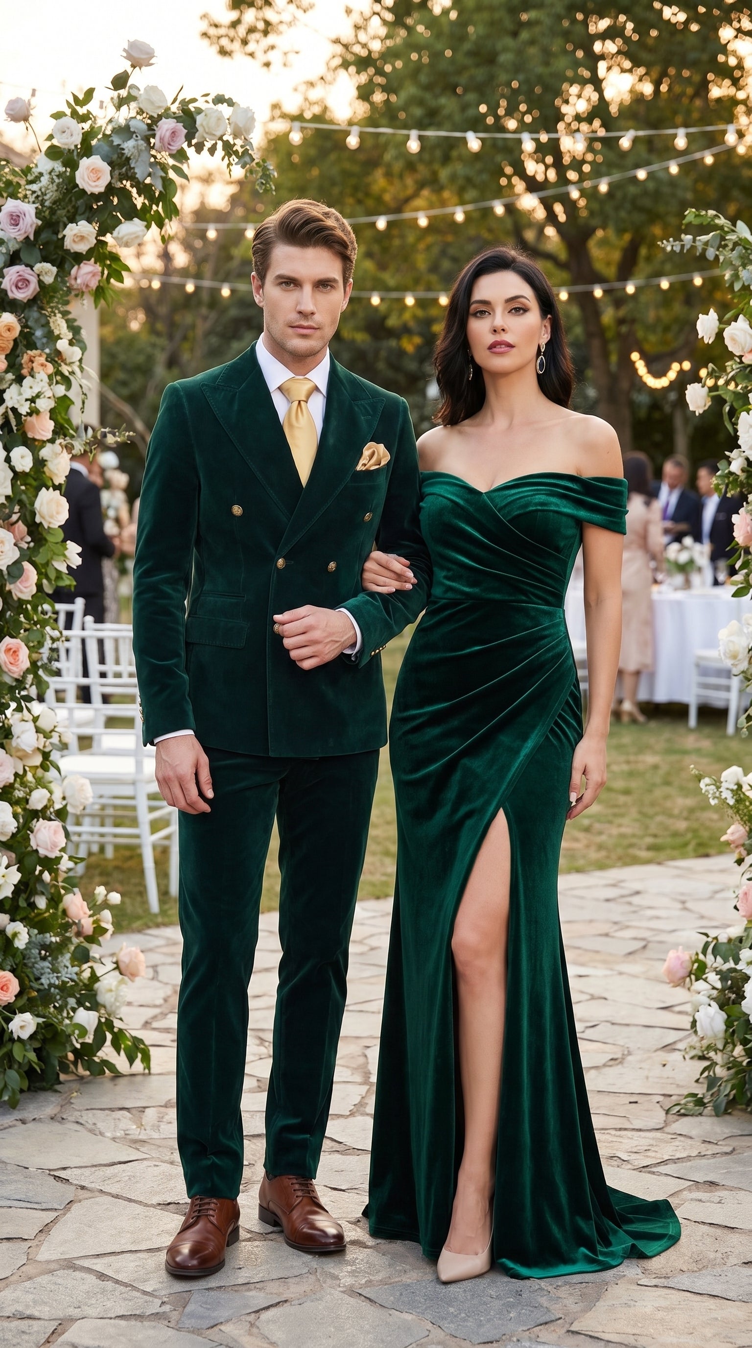 Men’s Rossi Man Zeus Emerald Green Velvet Double Breasted Tuxedo Suit, Formal Wedding Prom Dinner Suit - 34 Short or Extra Small