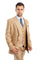 "Sharkskin Business Suit for Men - Two Button Vested in Camel Wheat"