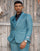 "Mens Stacy Adams Suit - Stacy Adams Suit Men's Teal Windowpane Suit - One Button Peak Lapel with Double Breasted Vest"