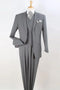 "Classic Fit Men's Two Button Vested Suit with Pleated Pants - Light Grey"