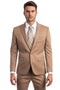 "Dark Taupe Slim Fit Men's Suit with One Button Peak Lapel"