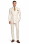 Off White - Ivory - Cream Color White Double Breasted Stylish Peaked Lapel Men Suits-New Designer Collection