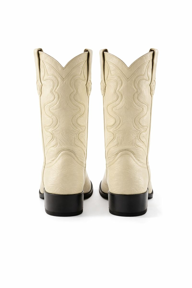 Off White Western Boots - Ivory Cowboy Boots - Cream Western Boots-New Designer Collection - Men-6EE