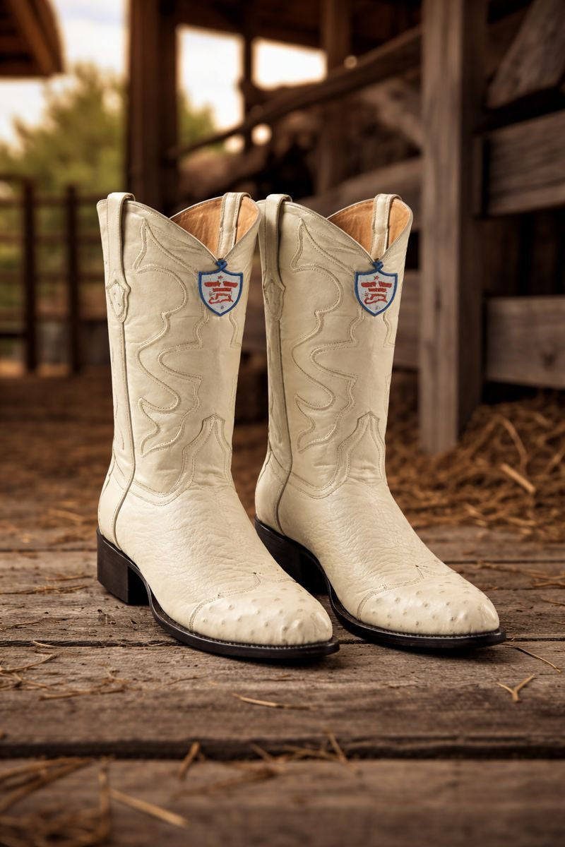 Off White Western Boots - Ivory Cowboy Boots - Cream Western Boots-New Designer Collection - Men-6EE