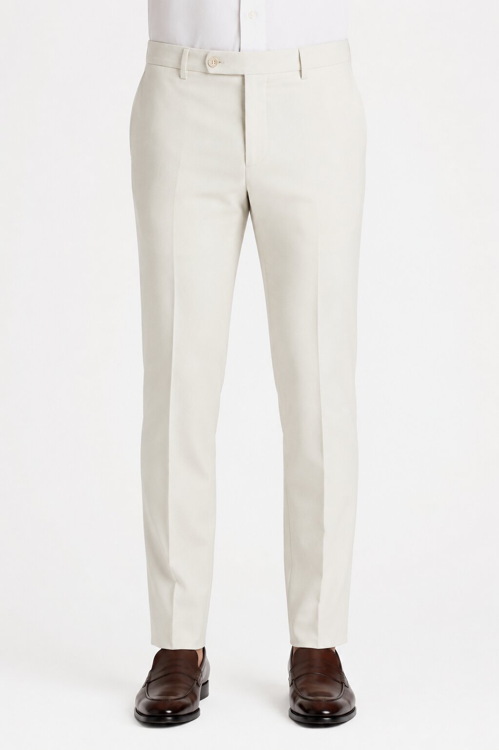 Offwhite Flat Front Wool Dress Pant 2560 by Tiglio Luxe - 30