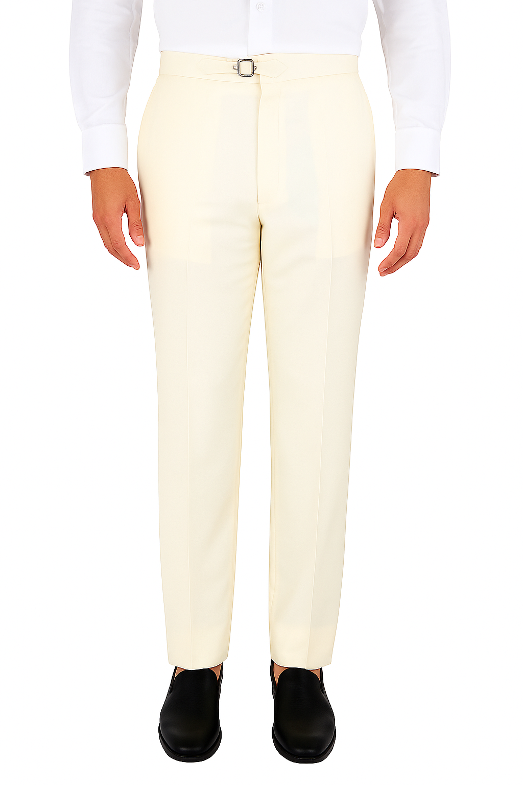 Tiglio Luxe Offwhite Semi-Wide Leg Wool Marbella Dress Pants - 32