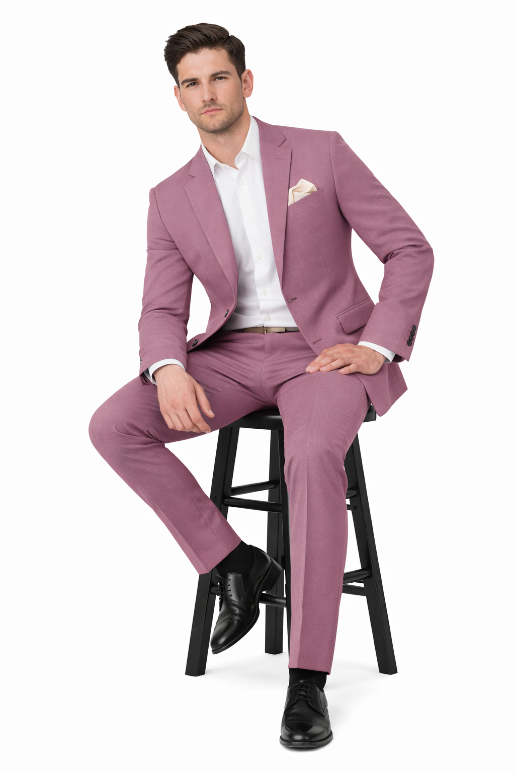 Old Rose Gold Suit - Wedding Mauve Color Suit - Dusty Rose-New Designer Collection - 38 Short Jacket+32 Waist Adjustable 28to34)(Height: 5 4 to5 7 )(Neck  15-16.5)S-M)