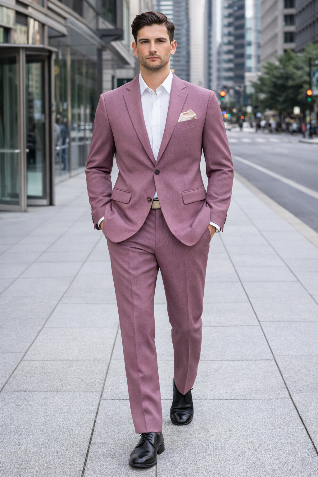 Old Rose Gold Suit - Wedding Mauve Color Suit - Dusty Rose-New Designer Collection - 38 Short Jacket+32 Waist Adjustable 28to34)(Height: 5 4 to5 7 )(Neck  15-16.5)S-M)