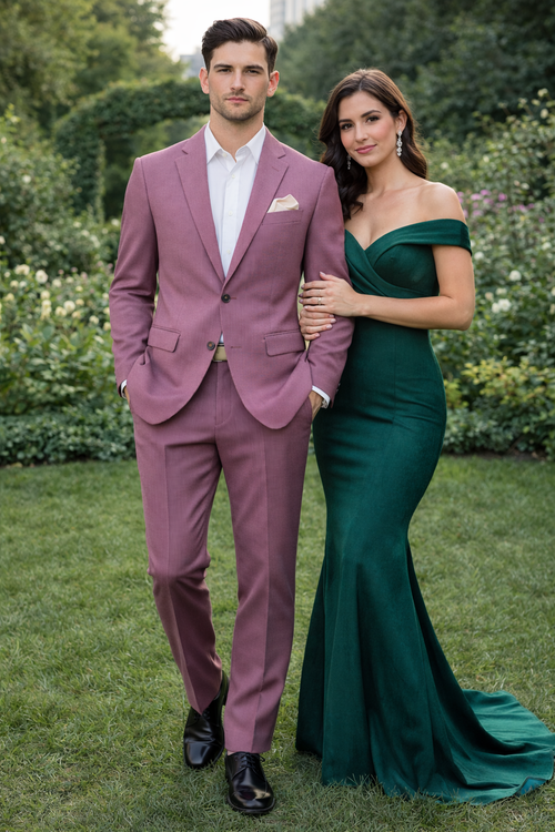 Old Rose Gold Suit - Wedding Mauve Color Suit - Dusty Rose-New Designer Collection