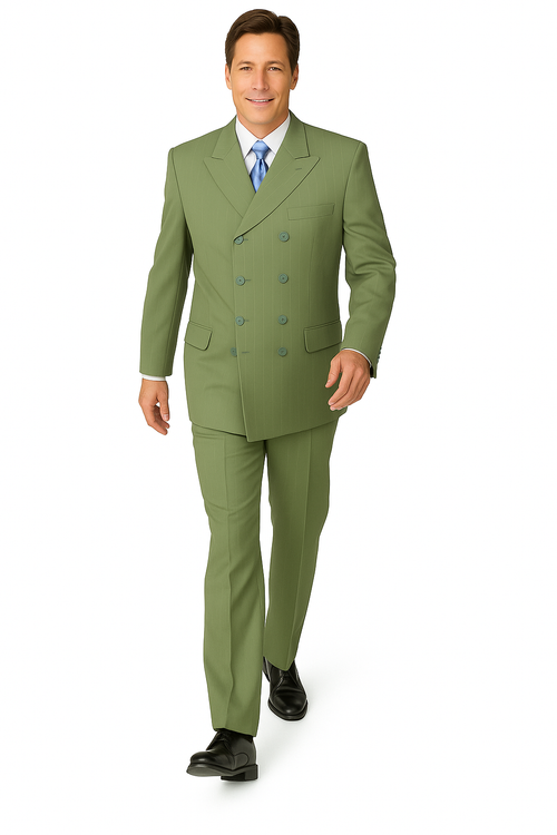 suit with a white shirt and blue tie on a white 