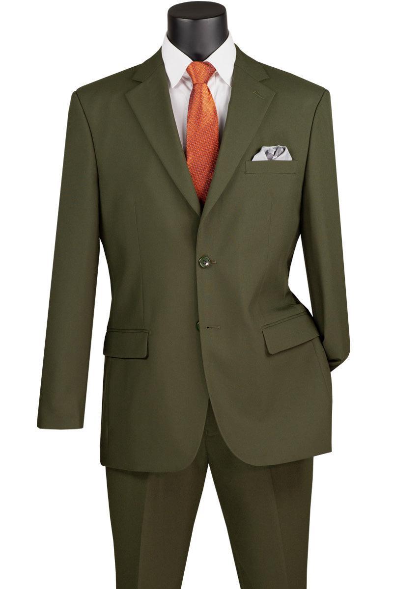 Olive Regular Fit 2 Piece Suit - 38 Short  - 32 Waist