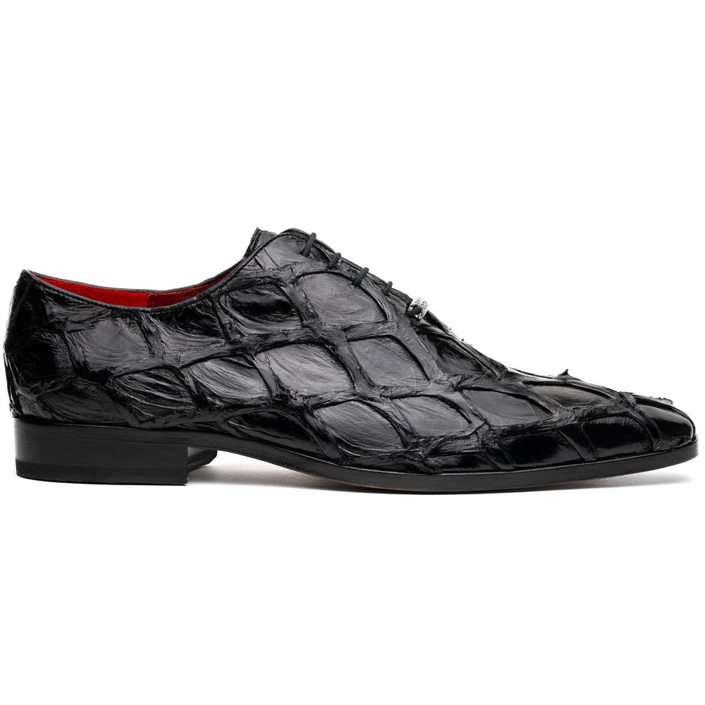 Marco Di Milano Olivieri Black Pirarucu Dress Shoe Oxfords - 8