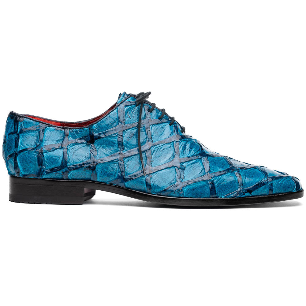 Marco Di Milano Olivieri Caribbean Blue Pirarucu Dress Shoe Oxfords - 8