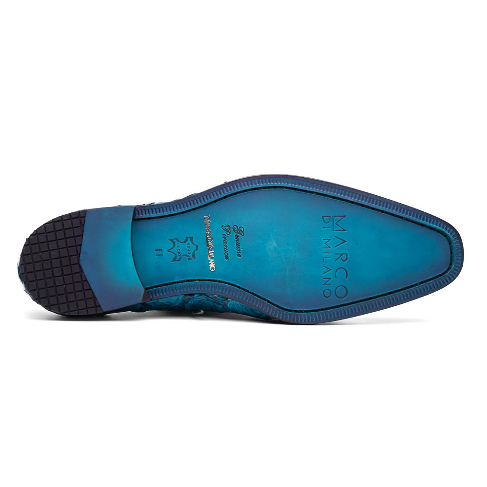 Marco Di Milano Olivieri Caribbean Blue Pirarucu Dress Shoe Oxfords - 8