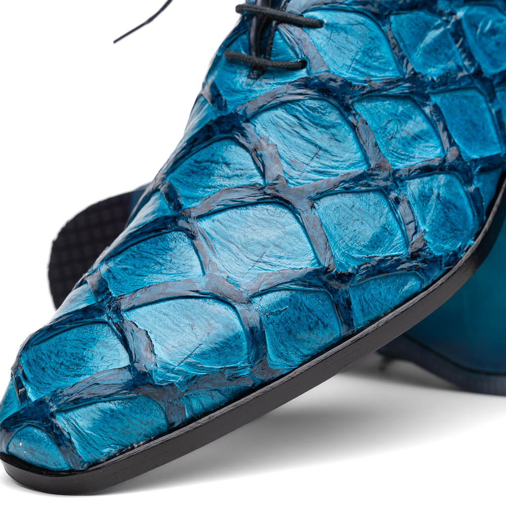 Marco Di Milano Olivieri Caribbean Blue Pirarucu Dress Shoe Oxfords - 8