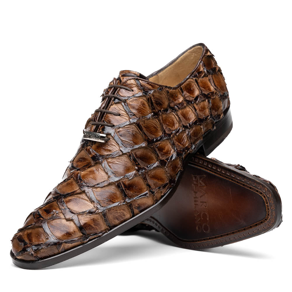 Marco Di Milano Olivieri Clear Brown Pirarucu Dress Shoe Oxfords - 8