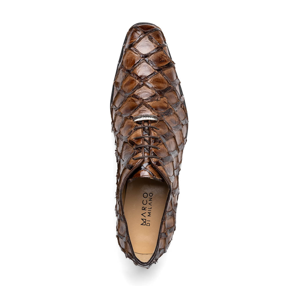 Marco Di Milano Olivieri Clear Brown Pirarucu Dress Shoe Oxfords - 8