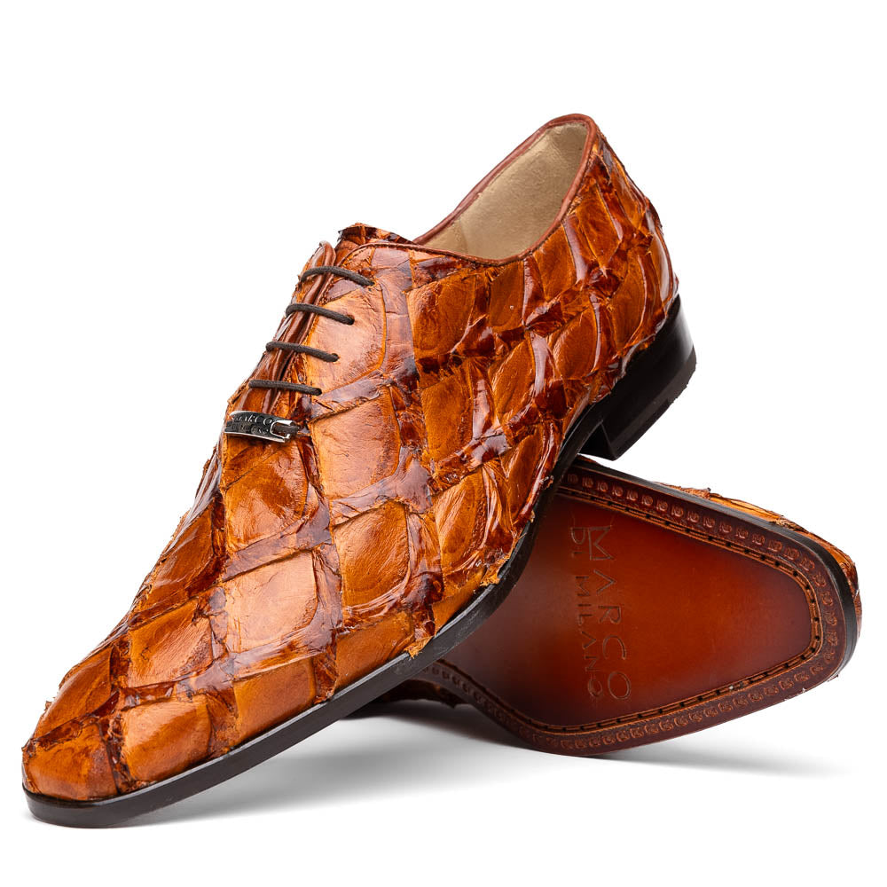 Marco Di Milano Olivieri Cognac Pirarucu Dress Shoe Oxfords - 8.5