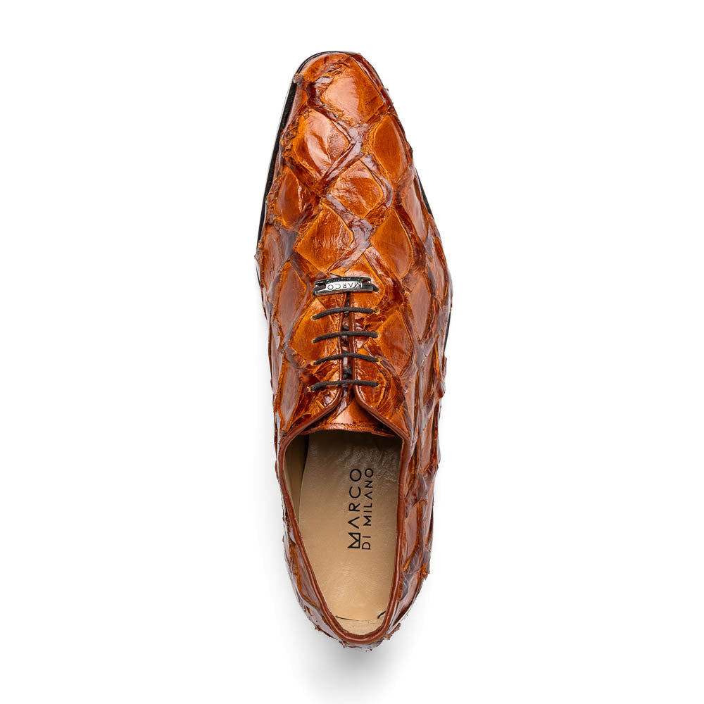 Marco Di Milano Olivieri Cognac Pirarucu Dress Shoe Oxfords - 8.5