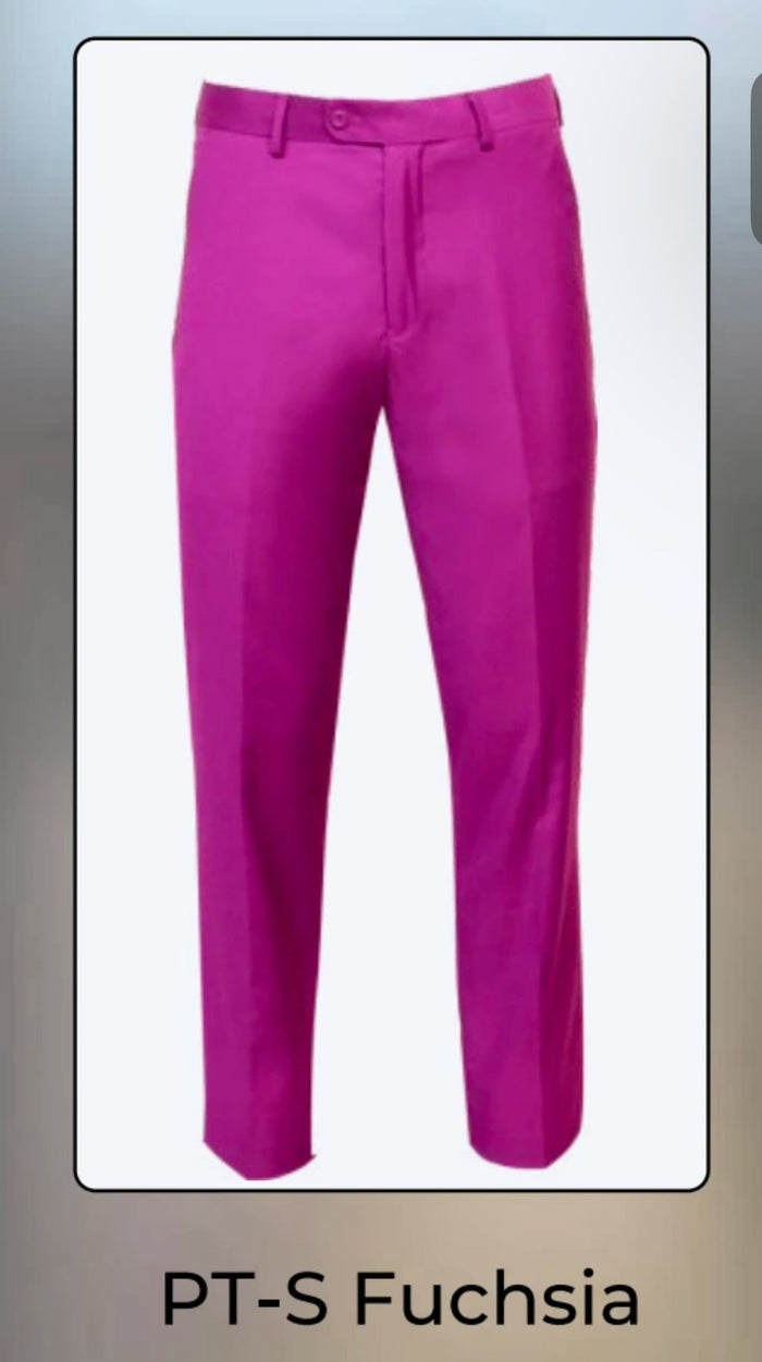 Mens Fuchsia Dress Pants Slim Fit Stylish Formal Trousers for Parties in Hot Pink Color
