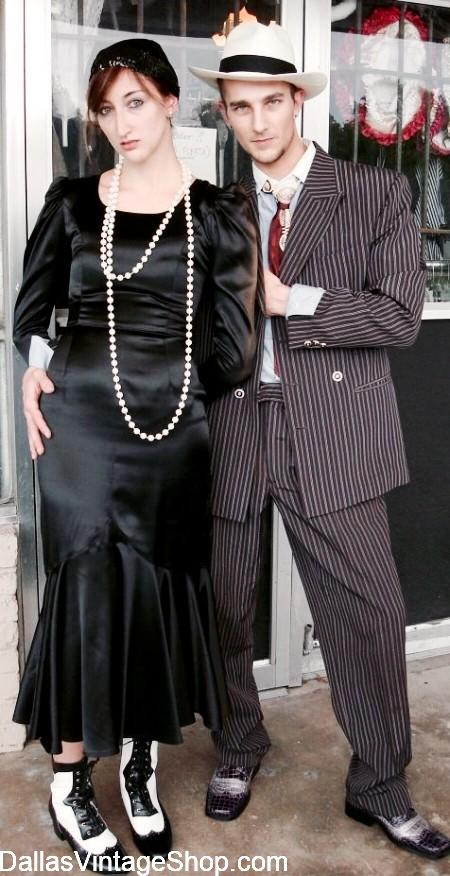 Men’s Brown Pinstripe Bonnie and Clyde Costume Suit – Vintage Gangster 1920s Outfit for Party, Halloween and Themed Events - 34 Short or Extra Small