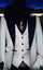 Men’s White Cowboy Tuxedo with Black Satin Lapel – Western Formal Suit with Matching Vest