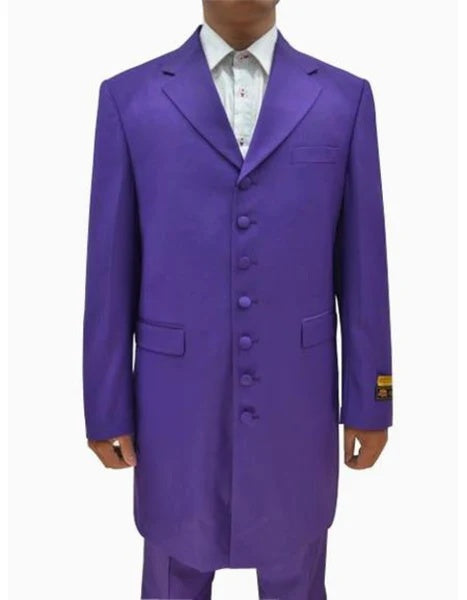 Purple Zoot Suit for Men | Classic Mafia & Gangster Style Long Coat Suit | Vintage 1920sâ€“1940s Formal Outfit