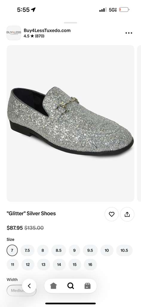 Men's Silver Gray Glitter Loafers | Sparkly Dress Shoes for Wedding, Prom, Party & Formal Events - 6