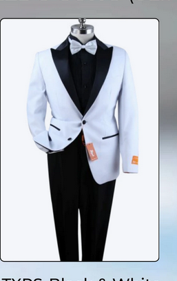 Men’s White and Black Tuxedo Suit with Shorts – Modern Formal Blazer and Short Pants Set for Wedding, Prom Suit - 34 Short or Extra Small