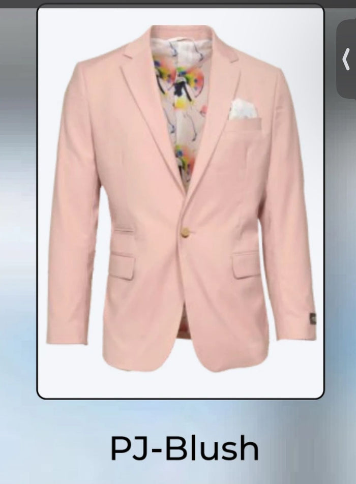 Mens Blush Pink Slim Fit Blazer Stylish Two-Button Sport Coat with Notch Lapel