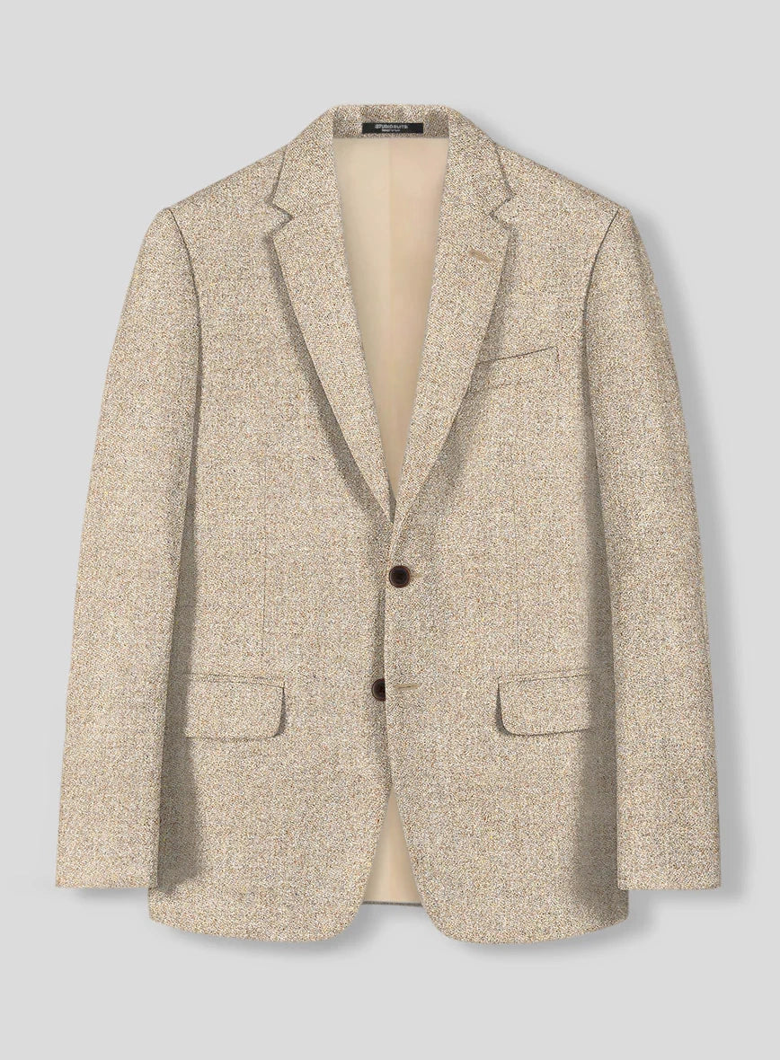 Men’s Light Tan Tweed Great Gatsby 3 Piece Suit – Vintage Vested Wedding Suit, 1920s Classic Formal Outfit Herringbone - 34 Short or Extra Small