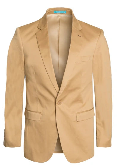 Men’s Tan Camel British khaki Western Blazer – Two Button Classic Casual Sport Coat - Cowboy Country Coat - 36 Short