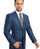 Men’s Indigo Blue Sharkskin Suit – Textured Shiny Formal Suit for Wedding, Business, 2 Buttons Slim Fitted