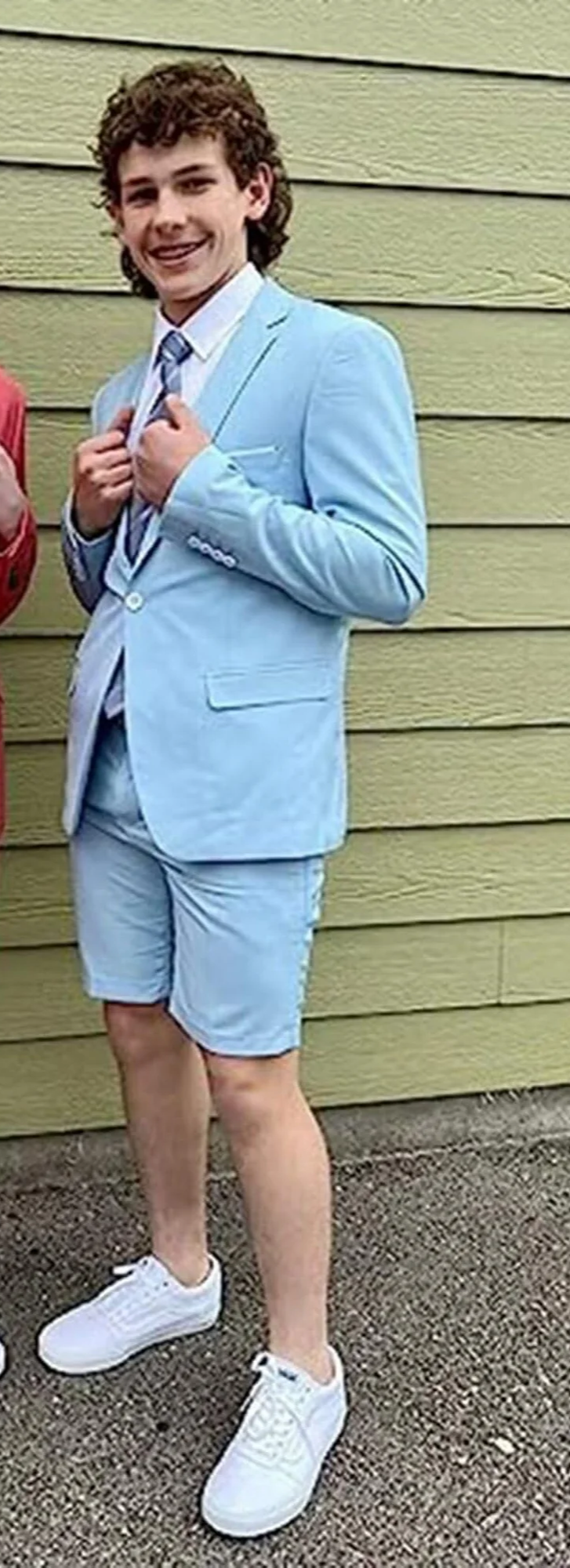 Men’s Light Blue Suit with Shorts – Casual Summer Blazer and Shorts Set for Wedding, Party and Smart Casual Wear - 36 Short
