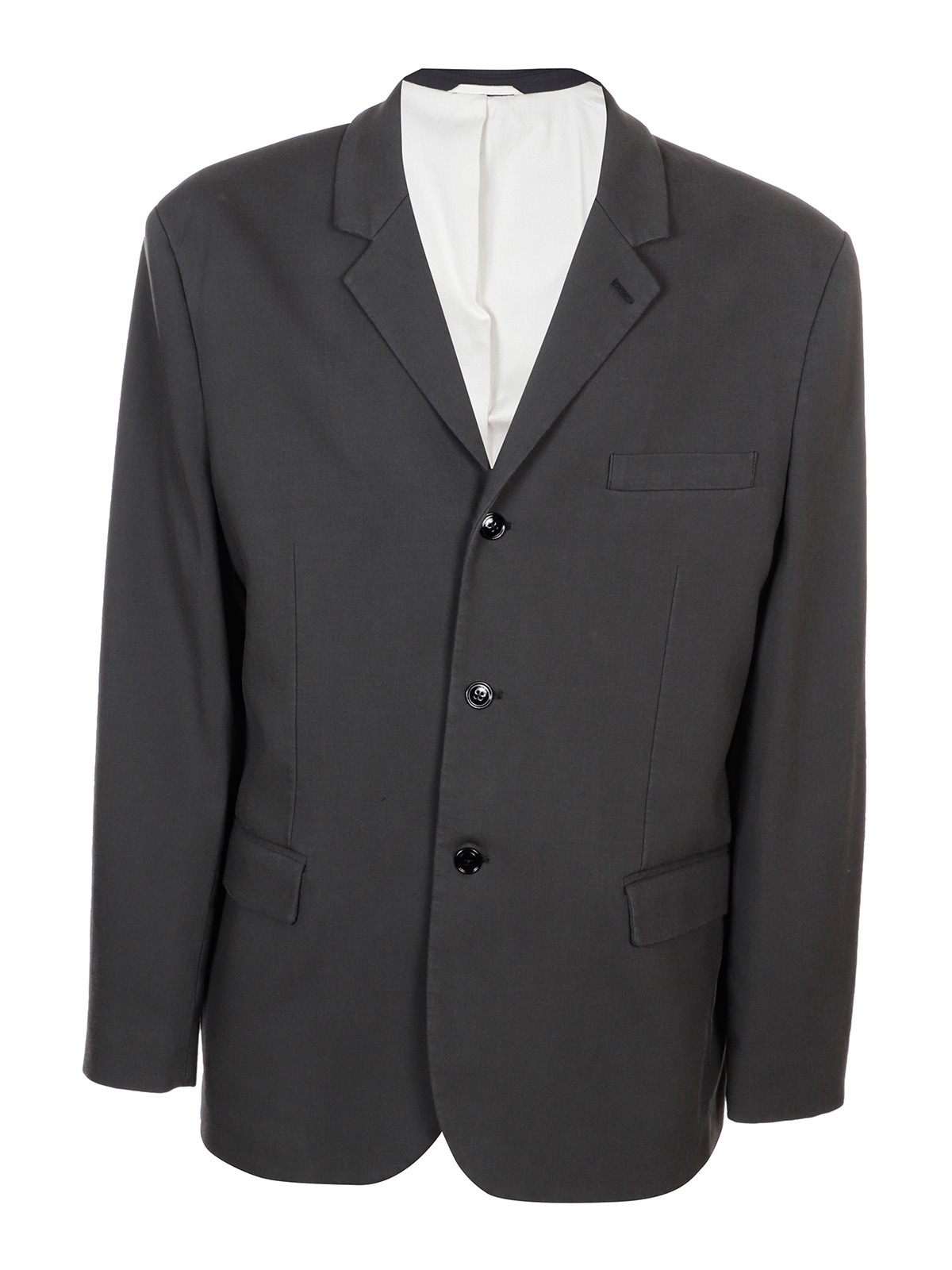 Mens Charcoal Grey Three Buttons Western Blazer – Classic Fit Cowboy Style Three Button Formal Dress Jacket - 34 Short