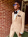 Men’s Champagne Gold Paisley Prom Tuxedo, Formal Dinner Suit for Prom, Weddings, Parties in Tan Color