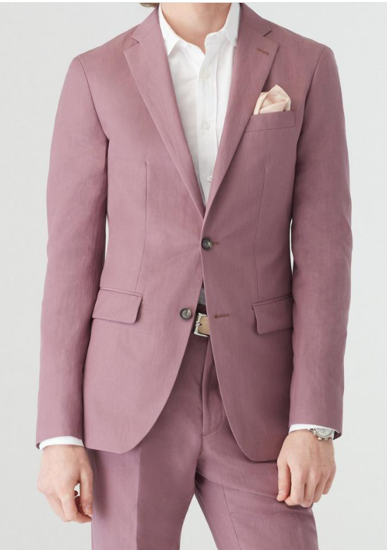 Men’s Mauve 2-Piece Suit – Two-Button Wedding, Prom and Business Suit - 34 Short or Extra Small