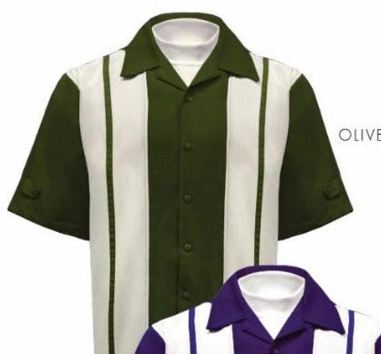 Men’s Olive Green and White Walking Suit – 2-Piece Short Sleeve Casual Leisure Outfit - Small