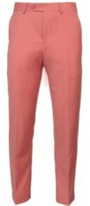 Mens Slim Fit Coral Pink Dress Pants Stylish Formal and Casual Trousers for All Occasions - dress size pants : 28 Unfinished bottom