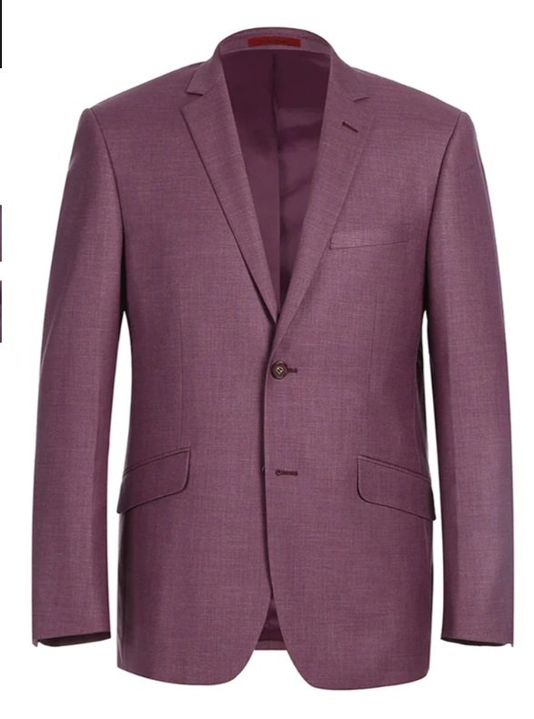 Men’s Berry Mauve Blazer – Classic 2-Button Wedding, Business and Smart-Casual Sport Coat in light purple lavender color - 36 Short