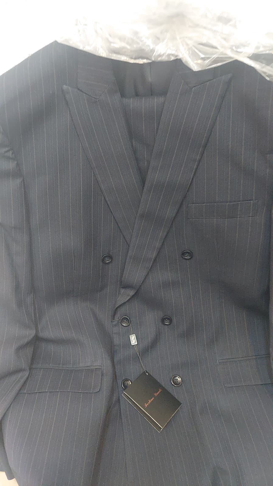 Men’s Black Pinstripe Double Breasted Suit – Classic Formal Business Suit Office and Evening Wear Modern Fit Conservative pattern - 34 Short or Extra Small