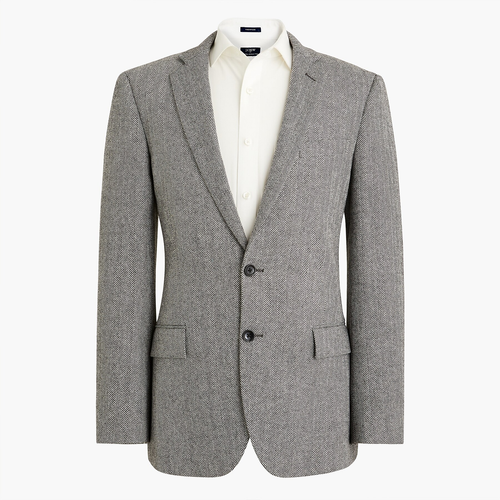 Men’s Light Grey & Black Herringbone Western Blazer – Cowboy Sport Coat Jacket