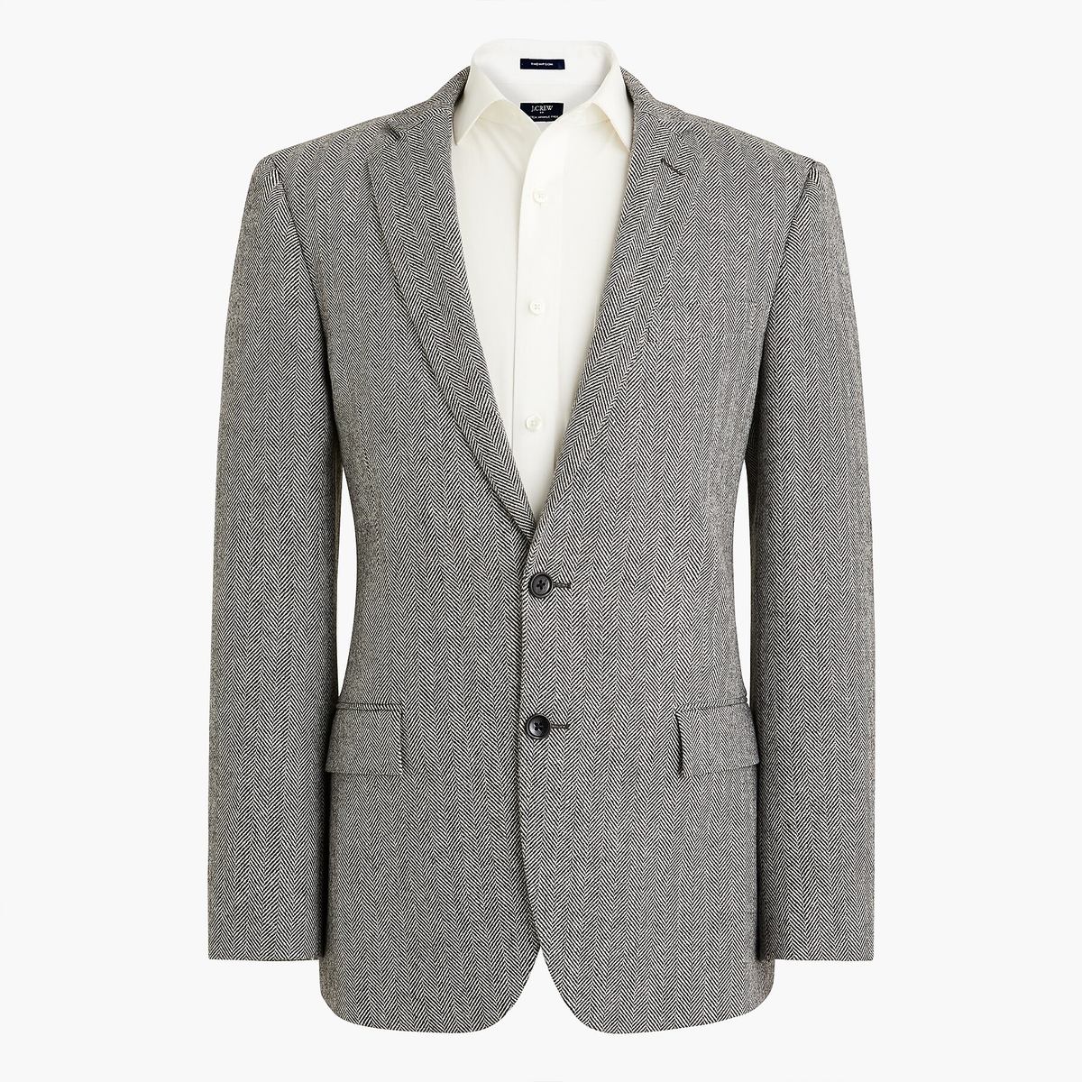 Men’s Light Grey & Black Herringbone Western Blazer – Cowboy Sport Coat Jacket