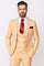 Mens Peach 3-Piece Suit – Double-Breasted Vest, Notch Lapel Blazer, Slim Fit Dress Pants