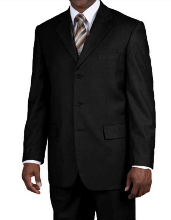 Men’s Black Three Button Blazer – Classic Formal Suit Jacket for Business, Office, Sport Coat - 36 Short